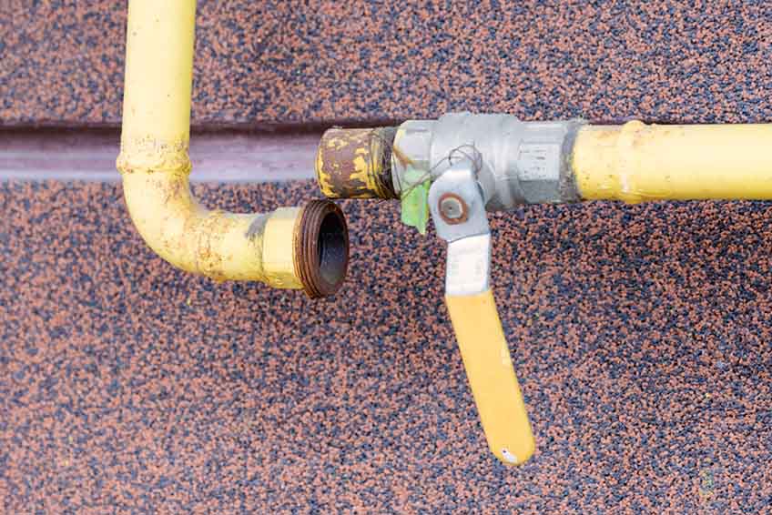 broken yellow gas tube