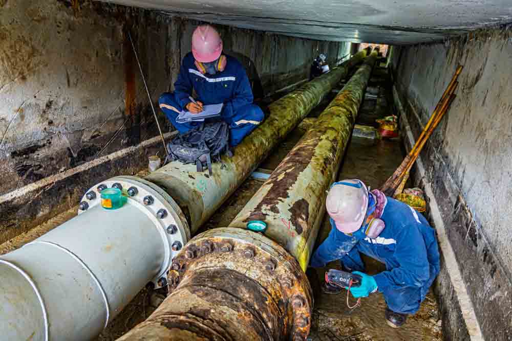 plumber inspecting a sewer