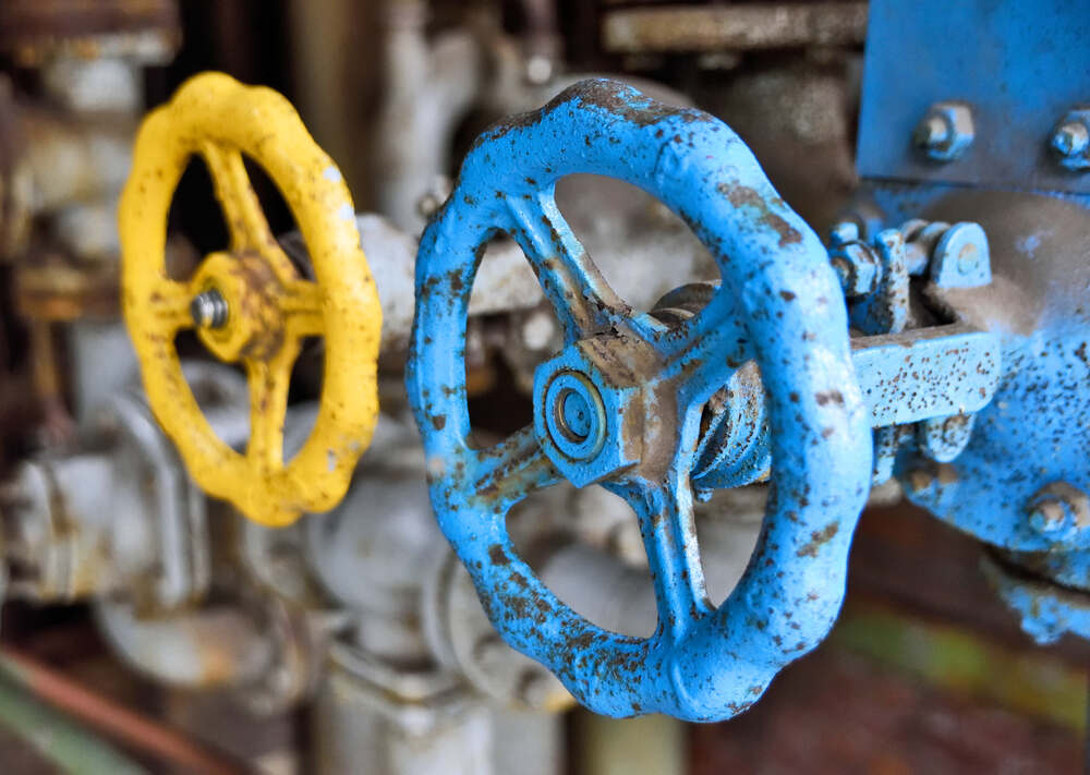 vintage industrial pipe gate valves