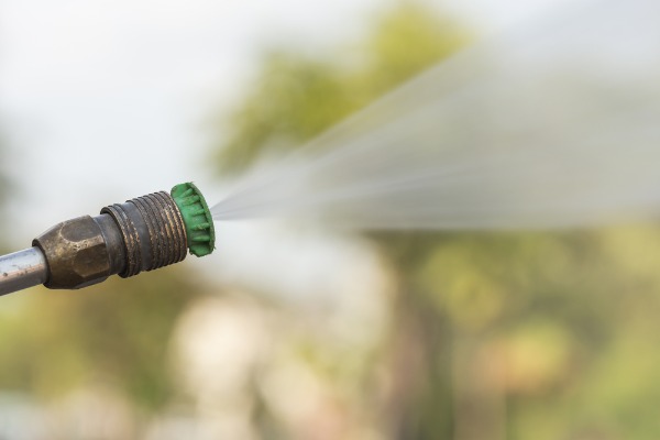 high pressure water nozzle spraying outdoor